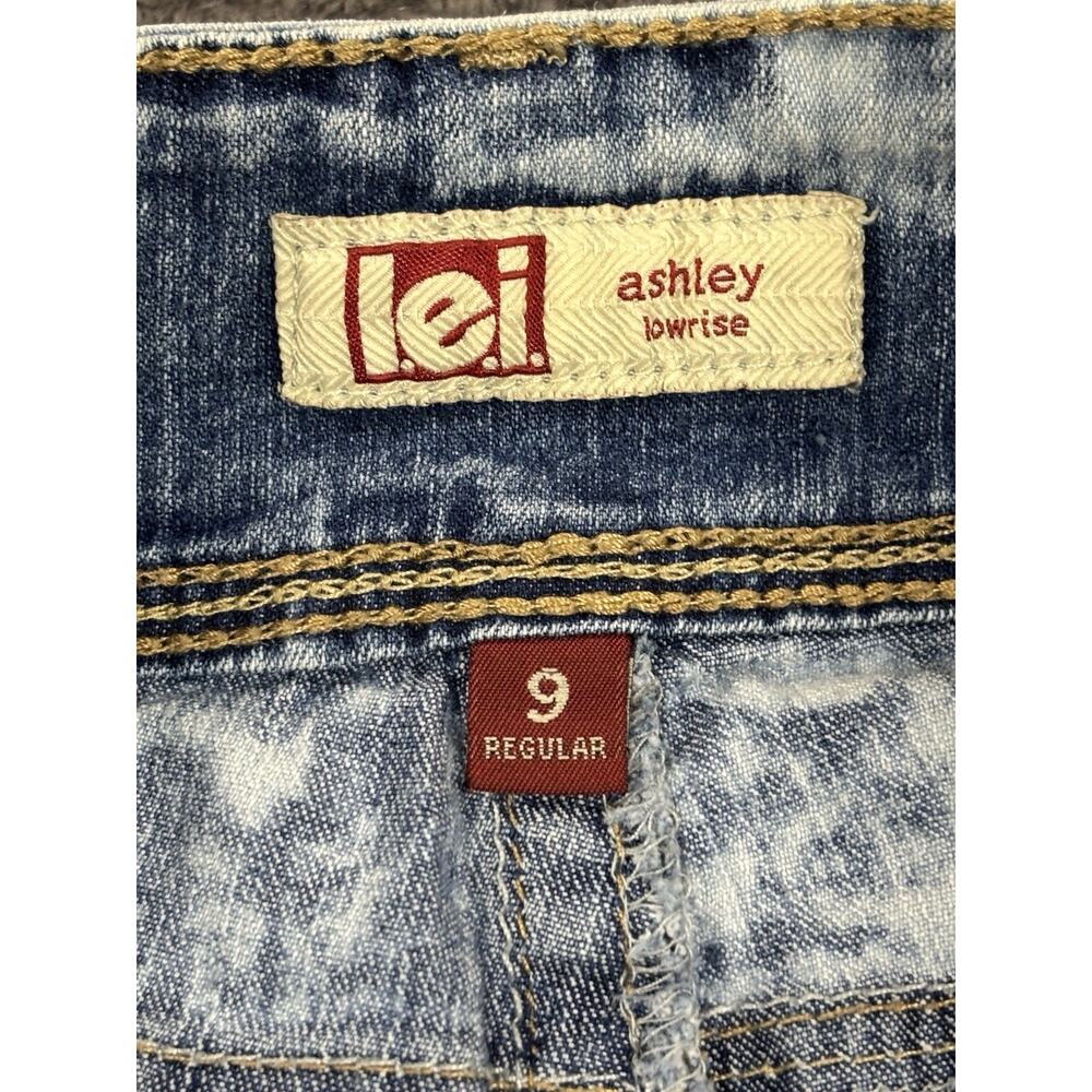 LEI Acid Washed Denim Jean Shorts Cutoffs Low Rise Women's Size 9 - Picture 4 of 8